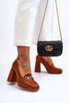 Stylish Leather Pumps Camel Rouse