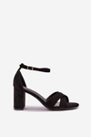 Block Heel Sandals Made Of Eco Suede Black Saniffia