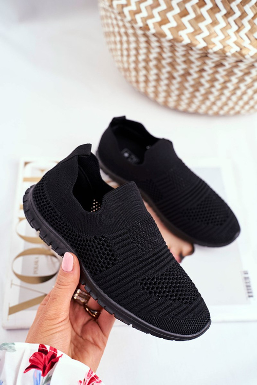 Dziecięce Sportowe Buty Slip-On Czarne Bobi
