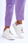 Women's Sports Shoes On A Massive Platform White And gold Chante