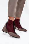 Women's ankle boots with chunky heel zip Bordeaux Delvane