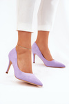 Stiletto Shoes From Eco Suede Purple Vannith
