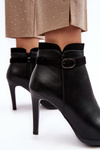 Women's Heeled Boots with Buckle and Padded Black Aesha