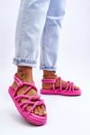 Women's Fashionable Braided Sandals Fuchsia Tiffanie
