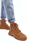 Women's Suede Lined Fur-Lined Boots Trapper Camel Jailina
