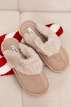 Women's slippers with beige fur Carisse