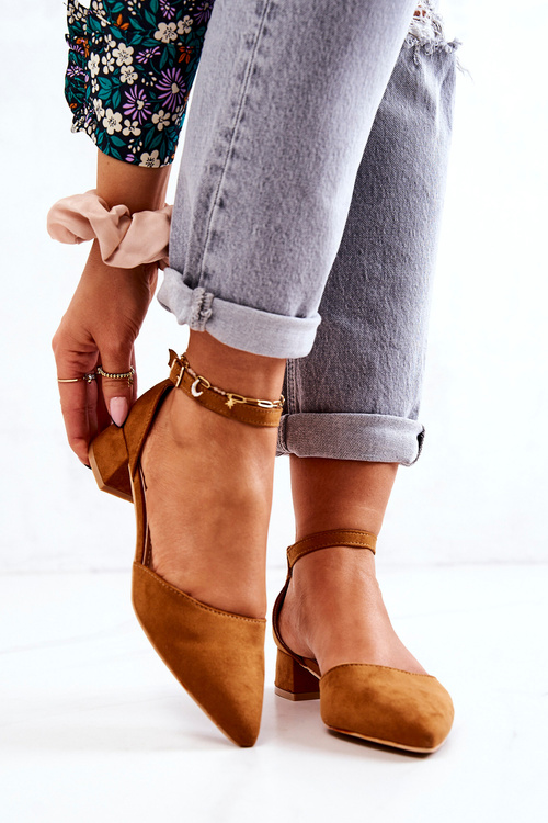 Suede pointed pumps Camel Calliope