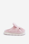 Furry Slippers With Bunny Motif Pink Natasha