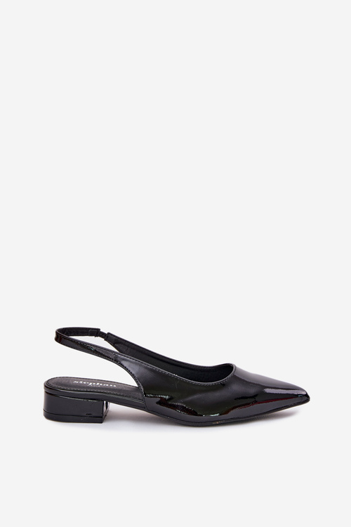 Lacquered Ballerinas On Low Heel Black Testori