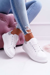 Sporty Women's Thick Sole Shoes White Grey Skirt
