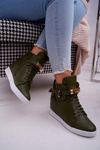 Women's Sneakers On Anchor Gold Padlock Olive Tersey