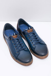 Navy Blue Men's Leather Sporty Half Boots Nikopol Design