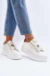 Women's platform sneakers with white embellishments Herbisa