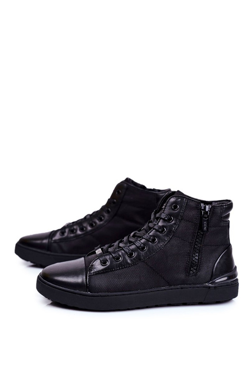 Men's Sneakers Leather Shoes GOE Black GG1N3019