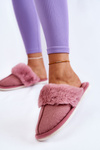 Women's Warm Slippers With Fur Dark pink Franco