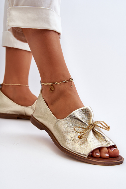 Leather Women's Ballerinas Nicole 2660/064 Gold