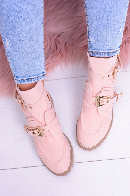 Lu Boo Pink Suede Boots With Cutouts Rock Girl