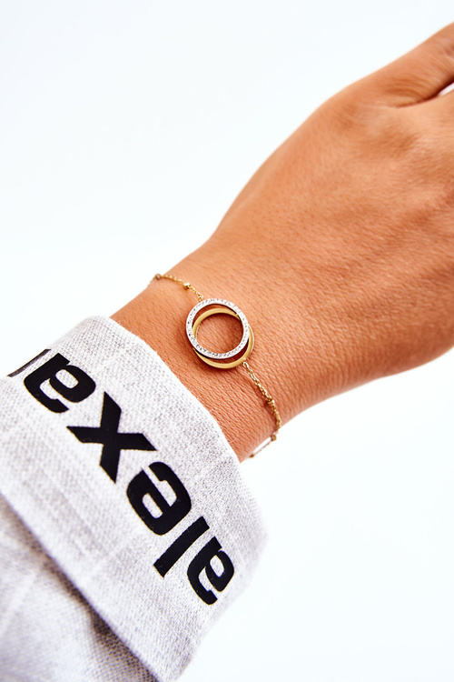 Bransoletka Damska Elegancka Ozdoby Cyrkonie Złota