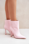 Patent Ankle Boots With Pointed Toe Light Pink Seliri