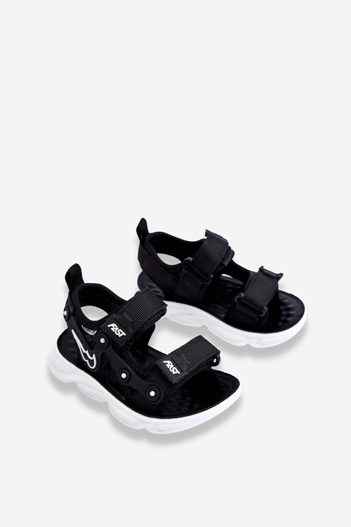 Boys Velcro Sandals Black And White Tobias