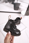Children's Boots Warm With Zipper Lacquered Black Mistor