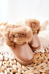 Children's Snow Boots Insulated With Fur Champagne Bonni