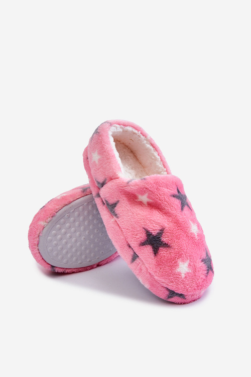 Papcie Dziecięce Ocieplane Wsuwane Gwiazdy Różowe Meyra