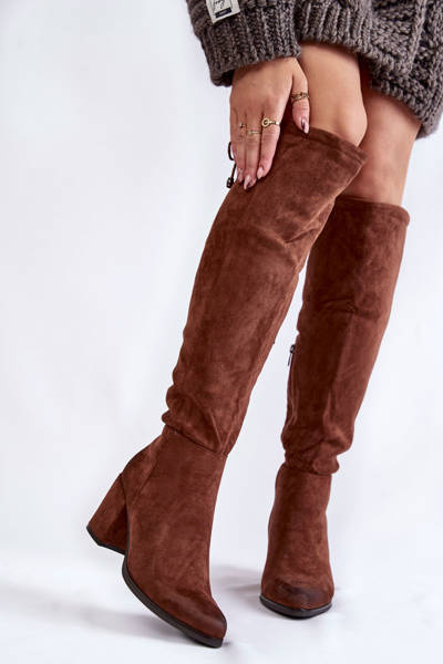 Women's Suede Over The Knee Boots La.Fi 270056FX-SU Dark brown