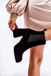 Suede Boots On Massive Heel Laura Messi 2519 Black