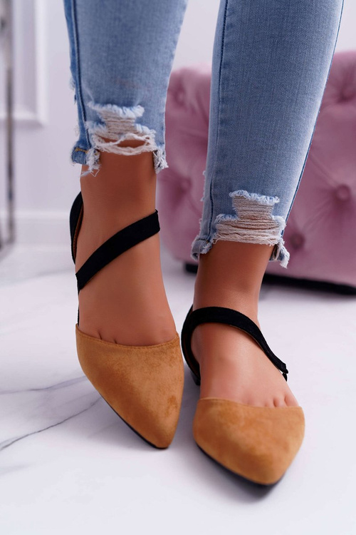 Lu Boo Ballerinas Pointed Suede Camel Carana