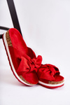 Klapki Damskie Platforma Czerwone So Comfy
