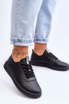 Women's Openwork Lace-up Sneakers Black Carinel