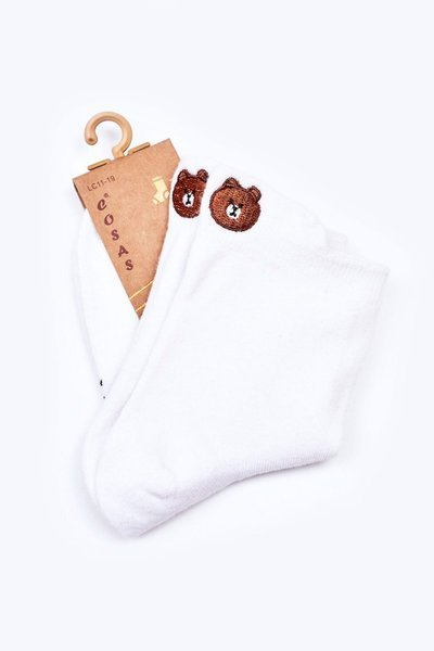 Children's Cotton Socks With A Teddy Bear COSAS White