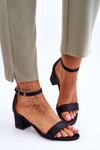 Satin Low Heel Sandals Black Juliet