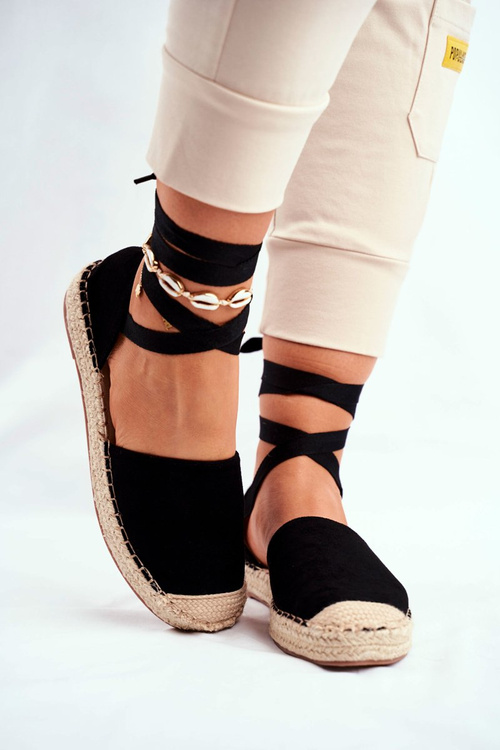 Women’s Espadrilles Laced Black Bonjour