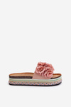 Women's Platform Sandals Adorned with Flowers Pink Nodina