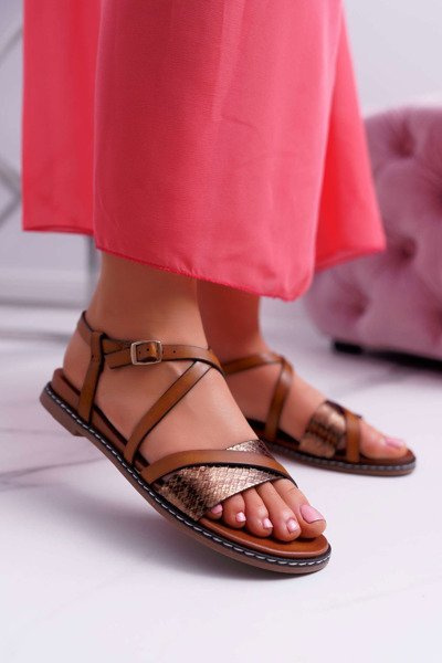 Women's Flat Sandals Sergio Leone SK019 Camel Dariana