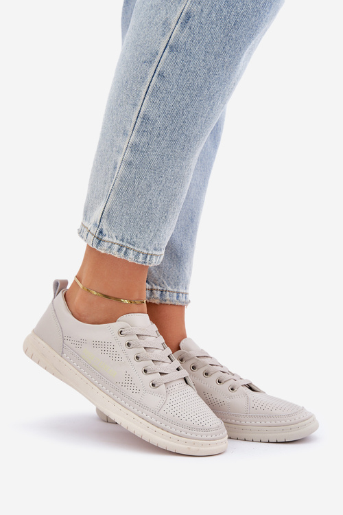 Women's Leather Sneakers Grey Cloesa