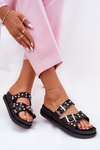 Women's Sandals With Buckles On Cork Sole Black Sercele
