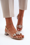 Transparent sandals on golden heel S.Barski MR38-W1