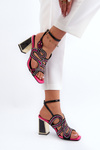 Decorated Women's Sandals with Heel D&A CR952 Black
