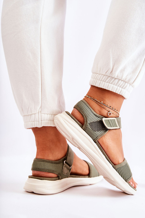 Women's Comfortable Sandals With Velcro Green Sidney