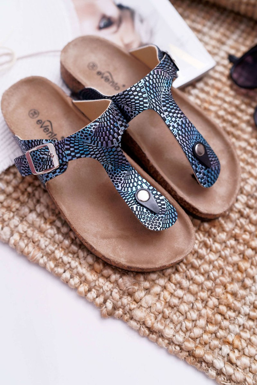 Women's Navy Blue Flip Flops Baisan