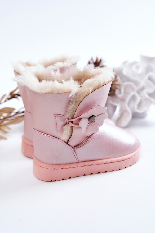 Children's Snow Boots With Flower Pink Bianca