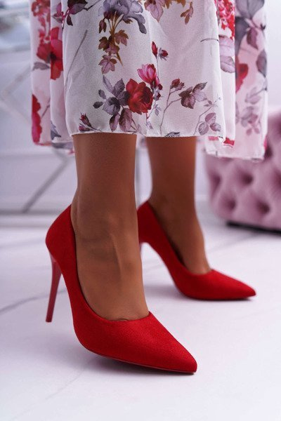 Women's Suede Stilettos Red Yanna