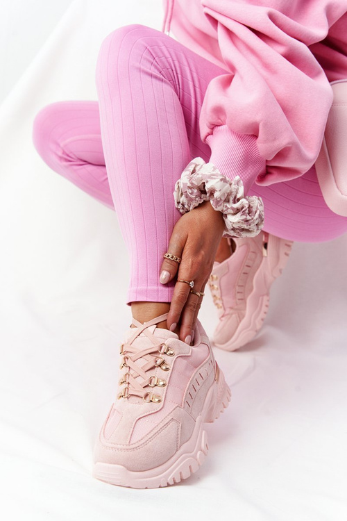 Women's Sneakers On A Chunky Sole Pink Good Mood