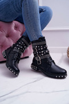 Women's Spike Rivet Boots Black Verona