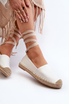 Lace-up Eco Leather Espadrilles White Ismanne