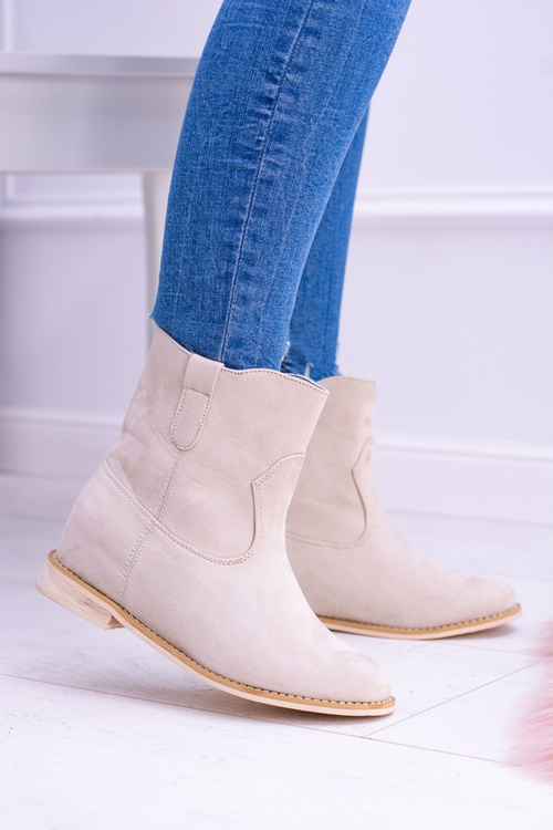 Lu Boo Beige Slip-On Ankle Boots Trinity