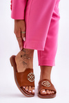 Women's Classic Flat Heel Sandals Camel Larotte